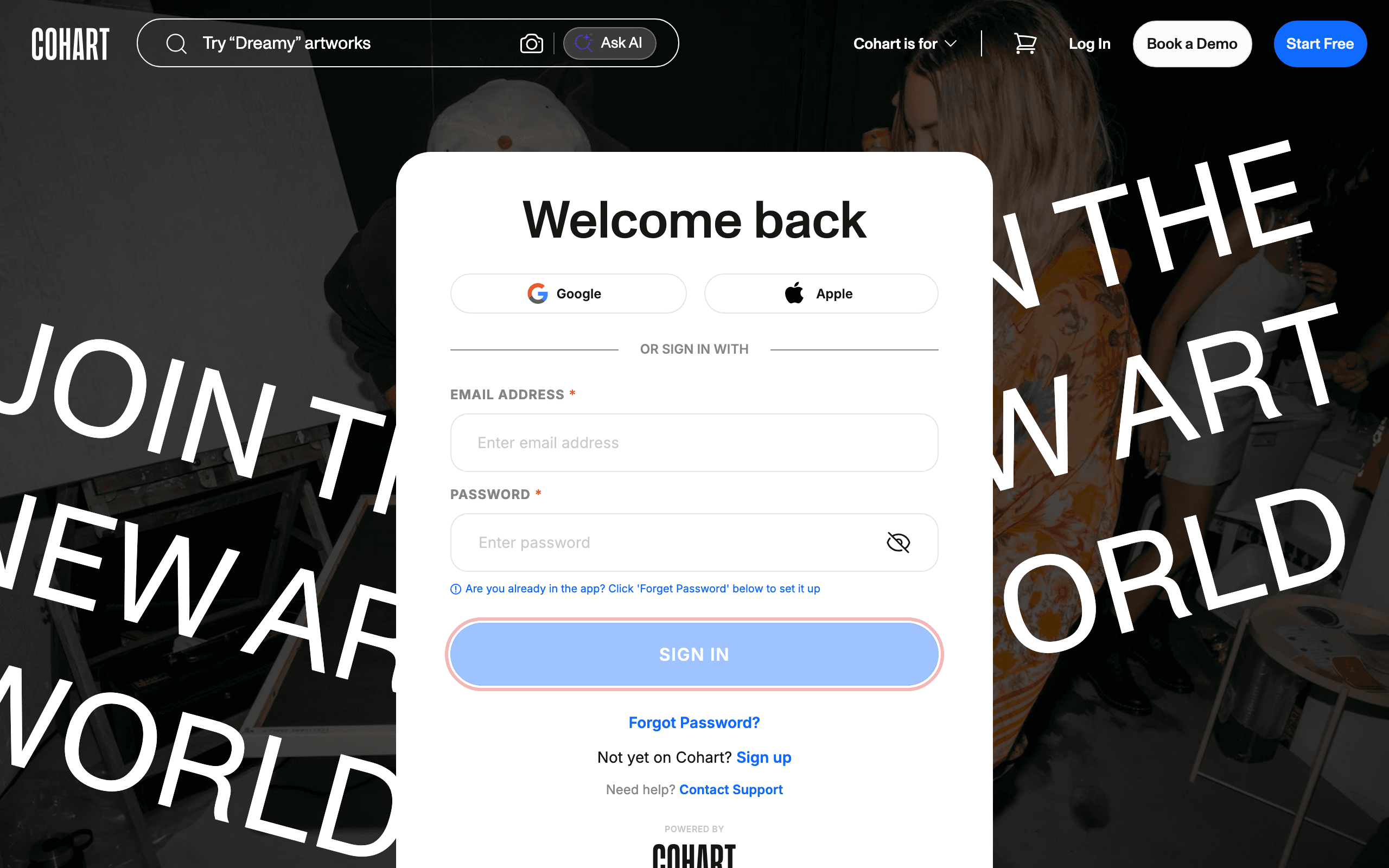 Open the sign-in page