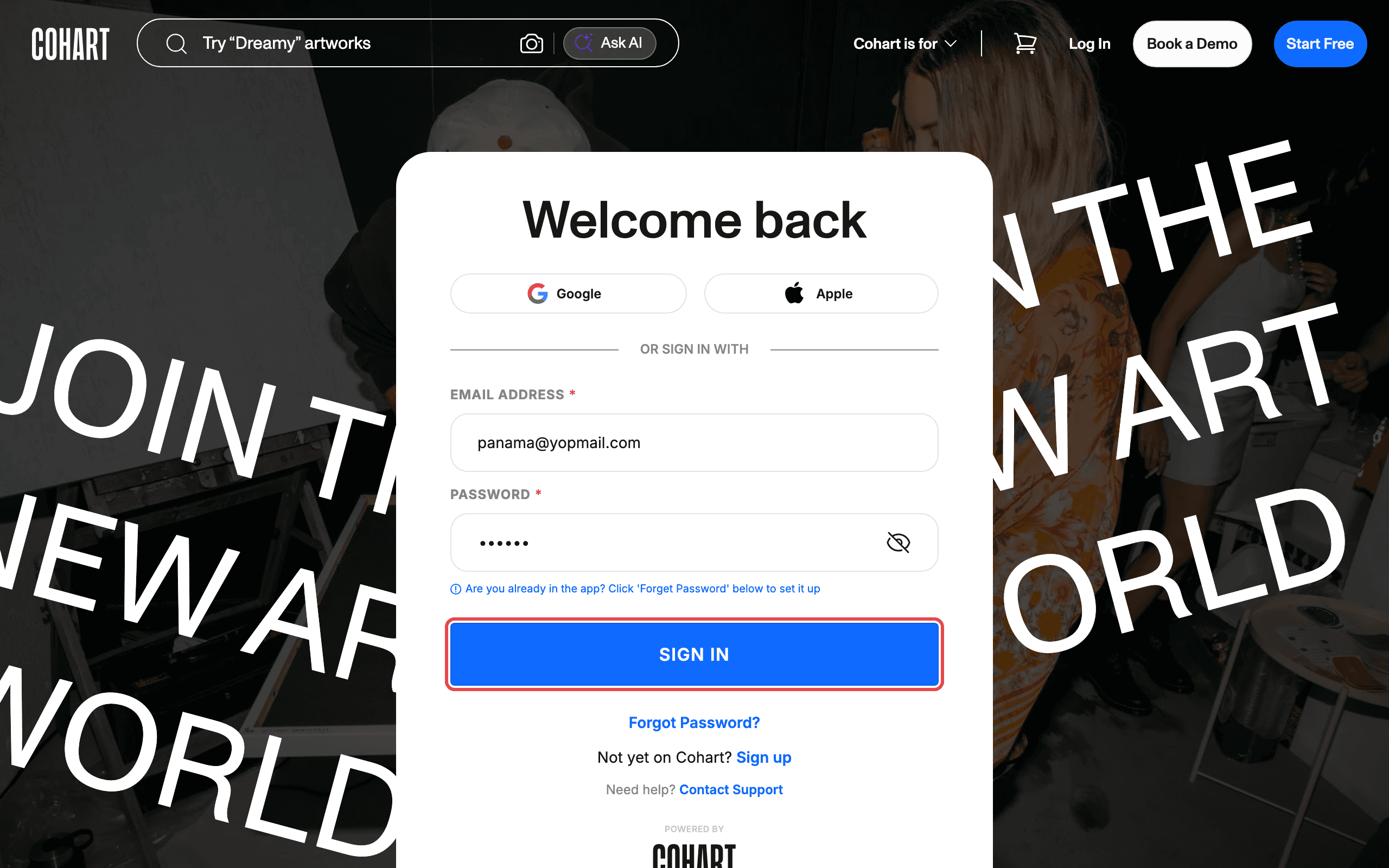 Enter your credentials