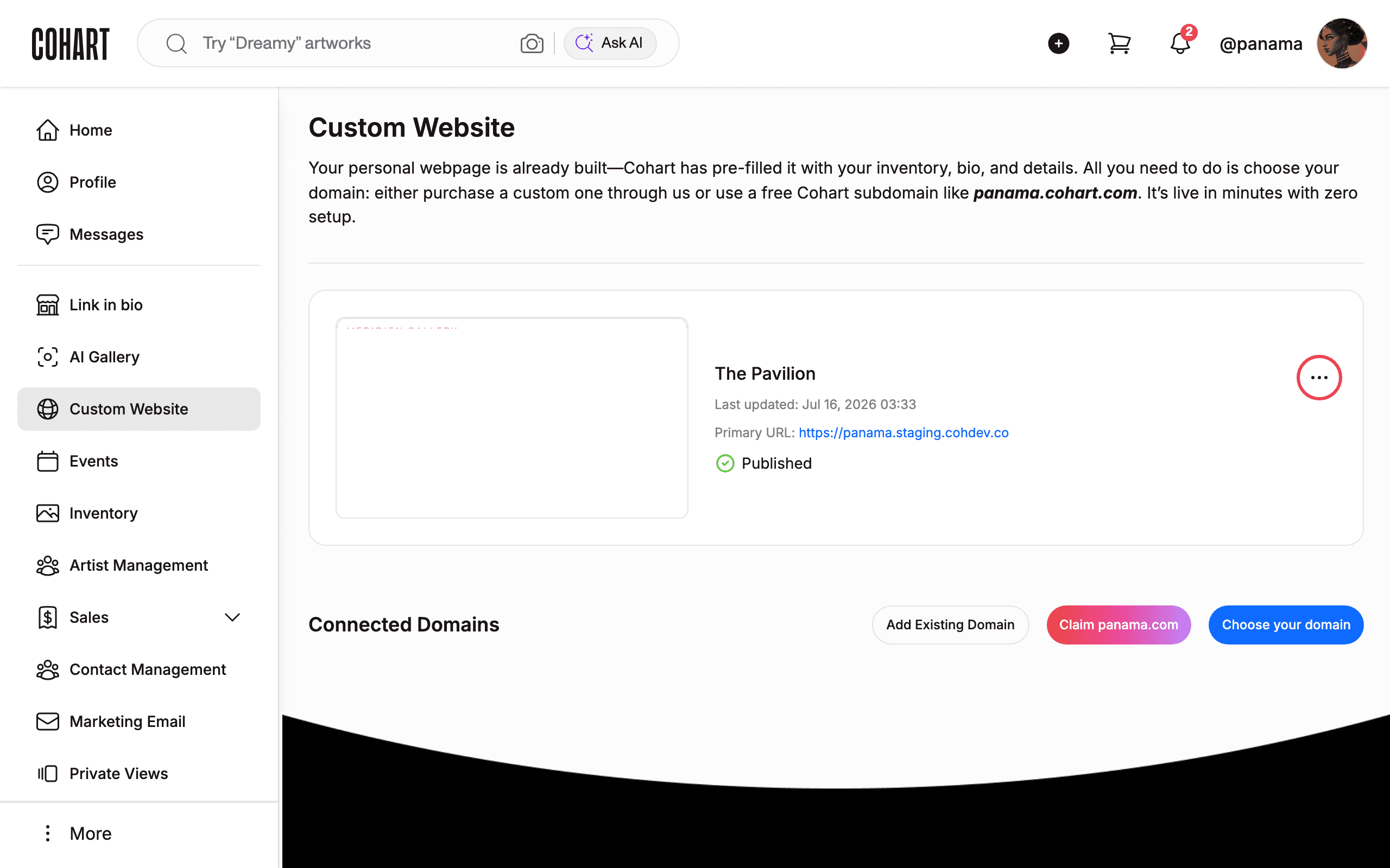 Open Custom Website from the sidebar