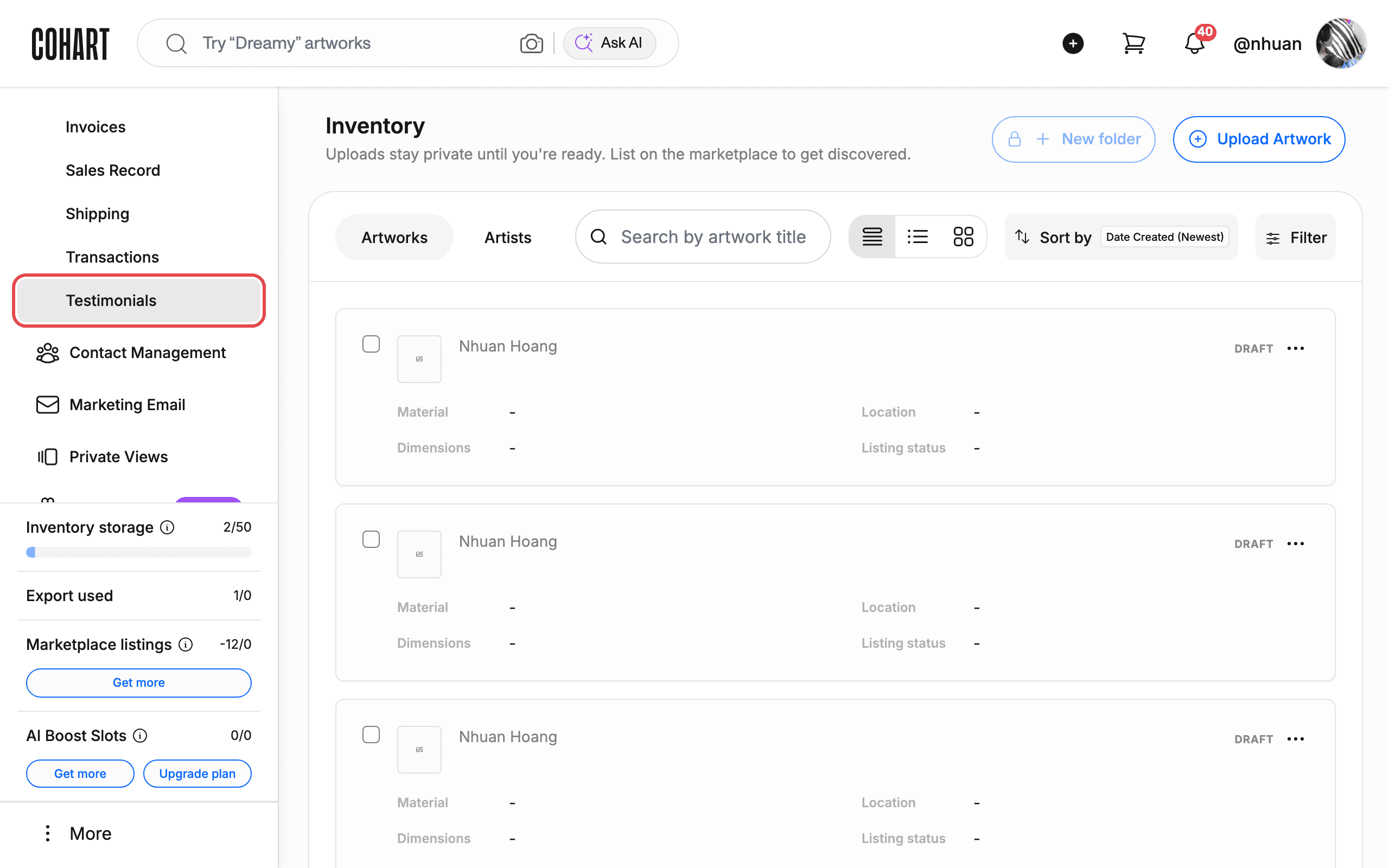 Open the Sales menu in the sidebar