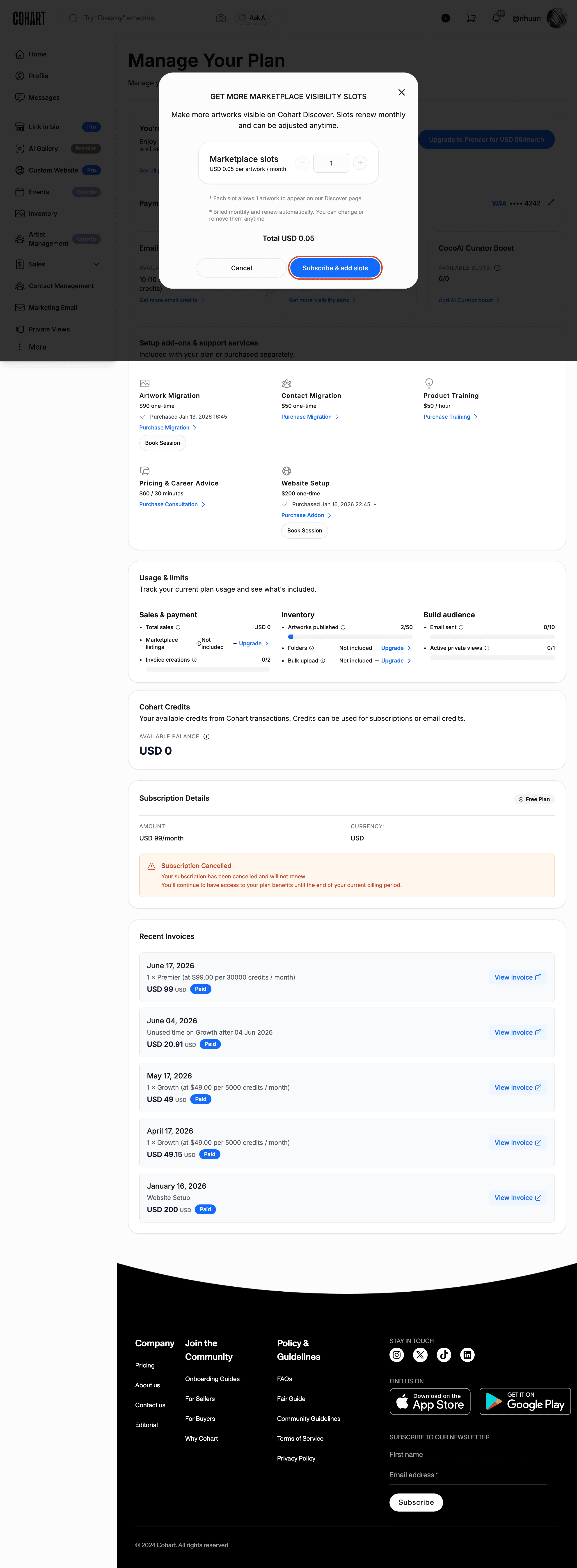 GET MORE MARKETPLACE VISIBILITY SLOTS dialog