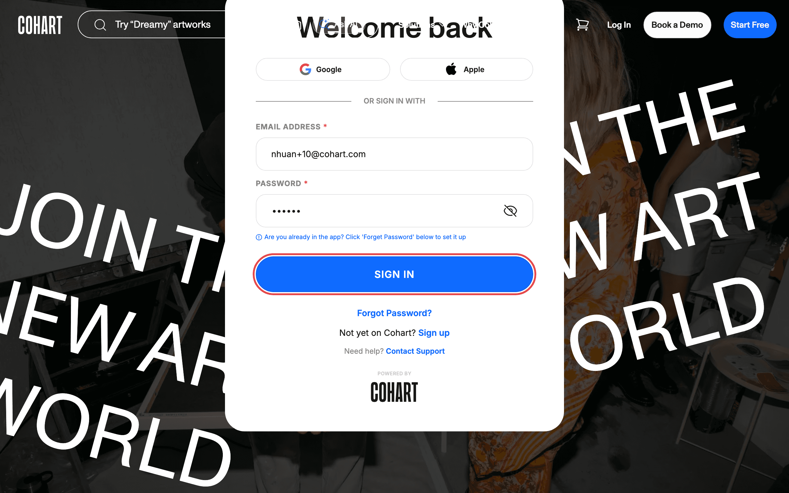 Sign In button