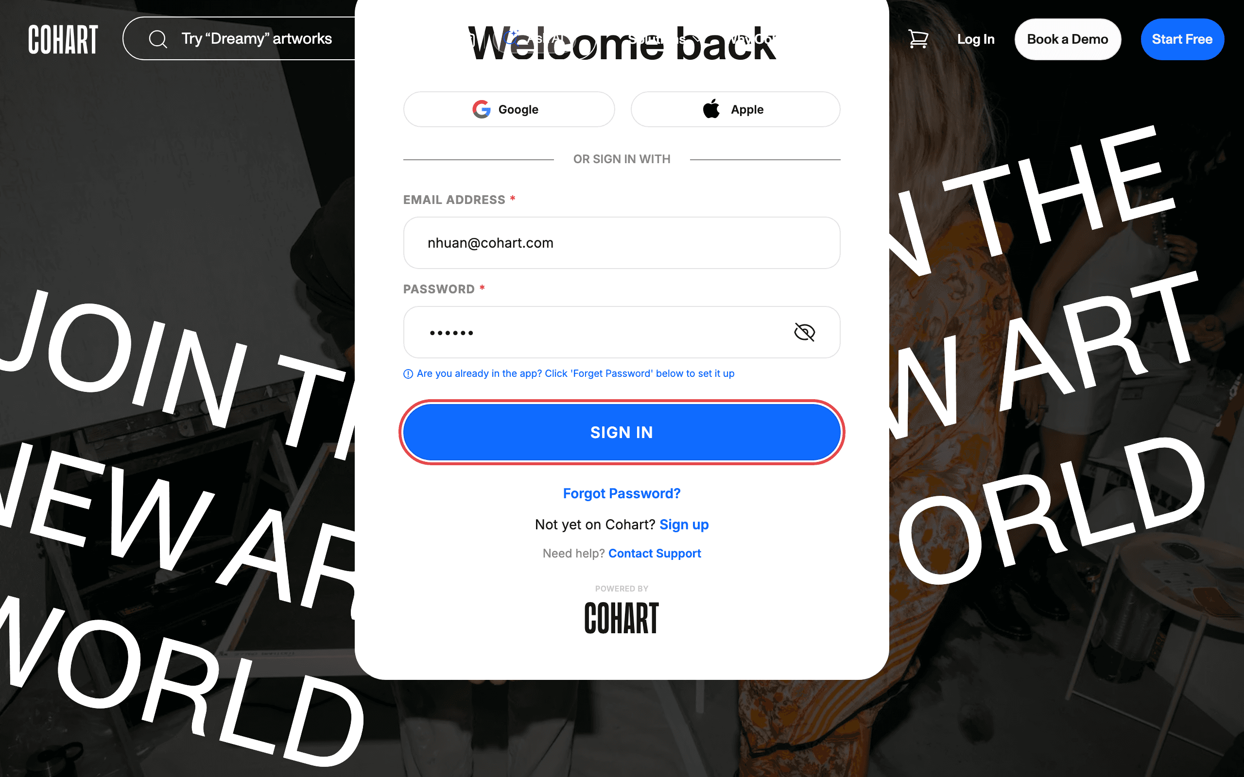 Sign In button