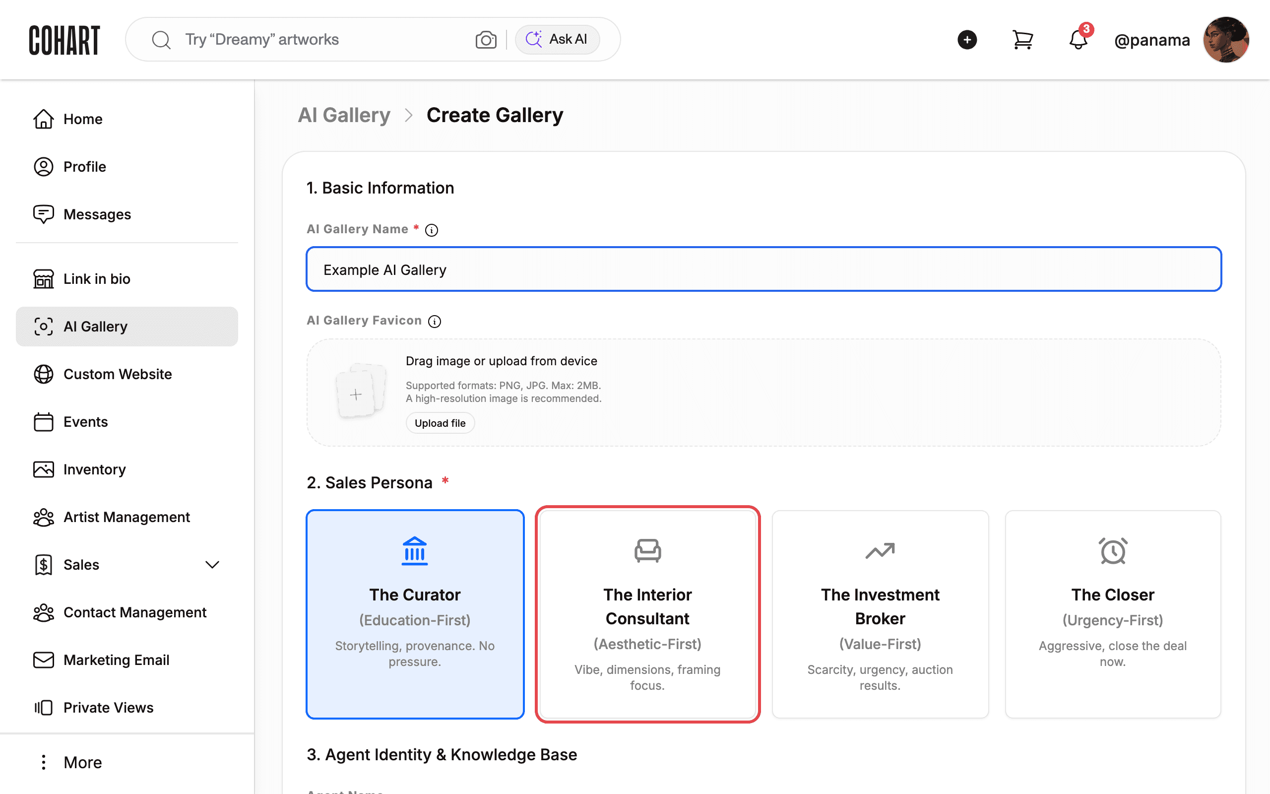 Choose the sales persona for your AI agent