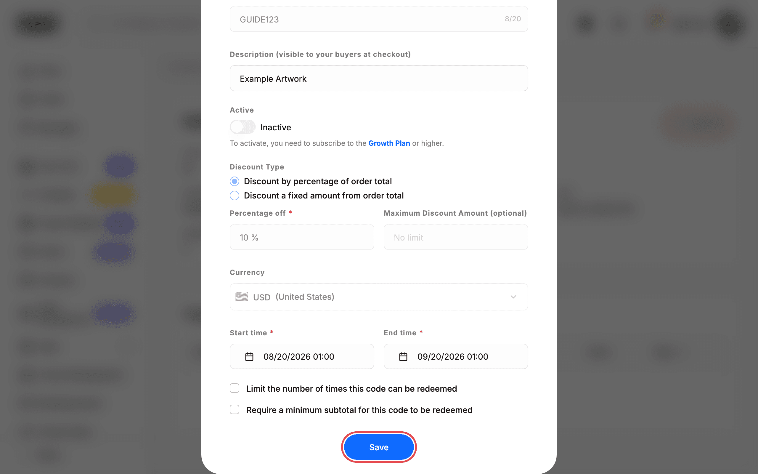Edit dialog with limited fields