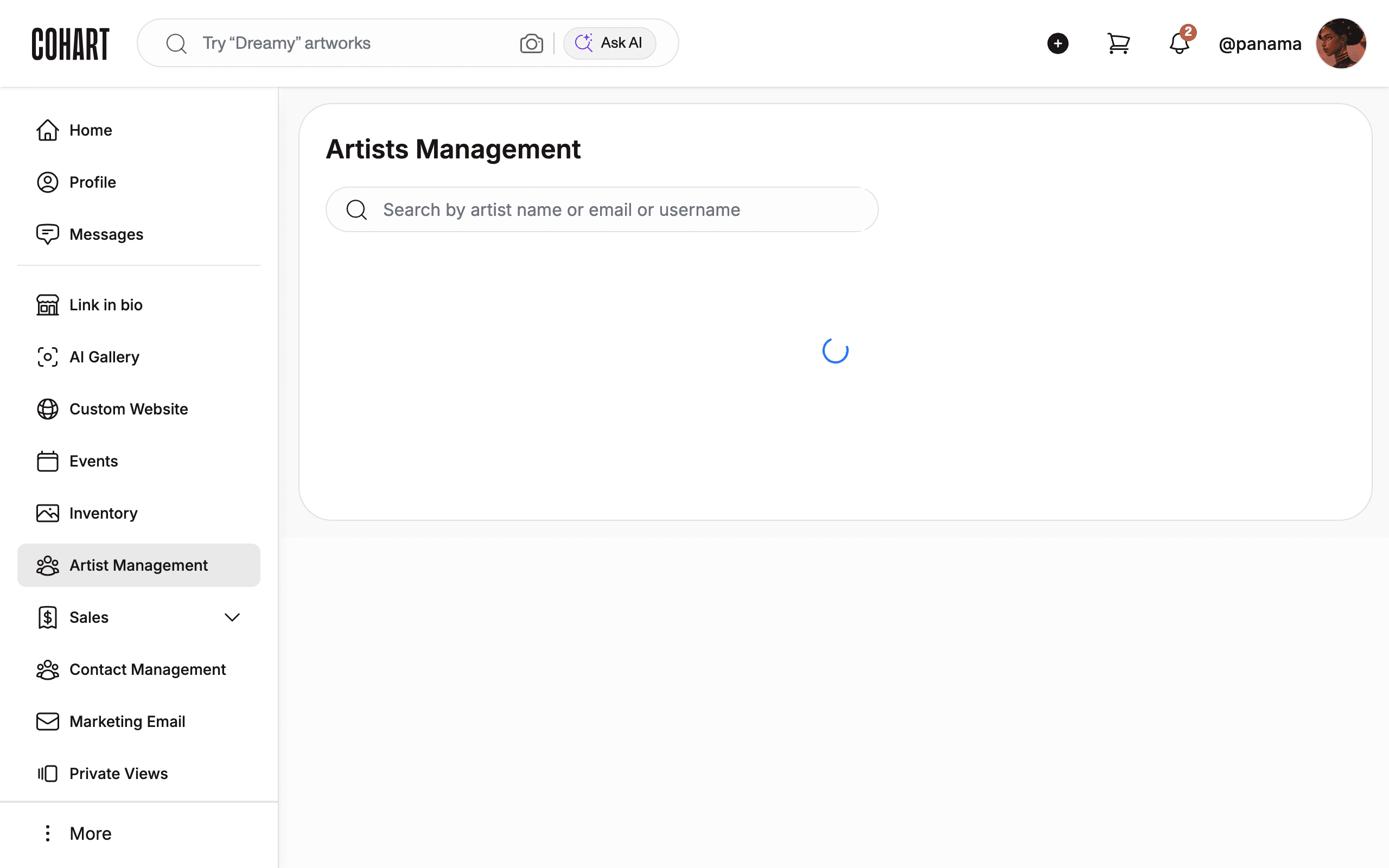 Click "Close" to leave the artist unchanged