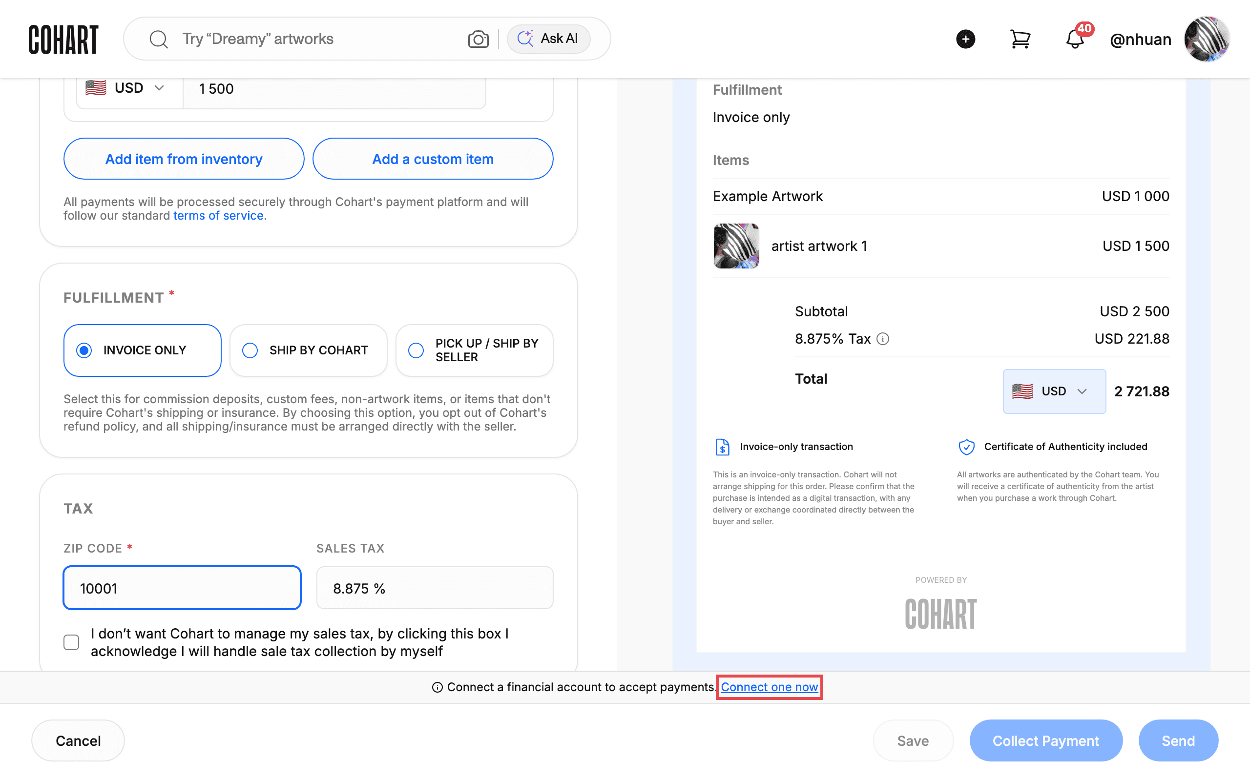 Footer actions